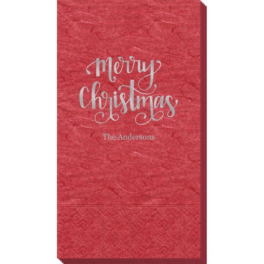 Hand Lettered Merry Christmas Bali Guest Towels